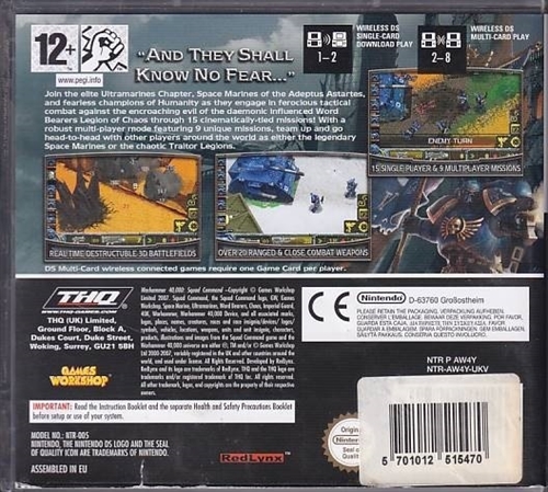 Warhammer 40k Squad Command - Nintendo DS (A Grade) (Genbrug)